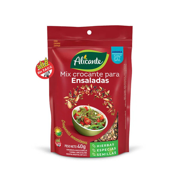 Alicante Mix Crocante Para Ensaladas Crispy Spices & Seeds Ideal for Fresh Salads, 40 g / 1.41 oz pouch (pack of 3)
