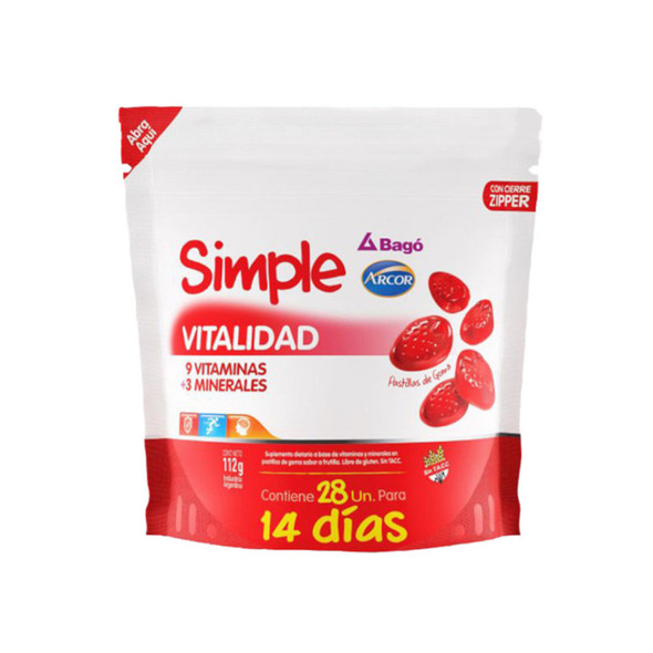 Simple Vitalidad 9 Vitamins + 3 Minerals Supplement -  Energy Boost & Immune Support, 112 g / 3.95 oz