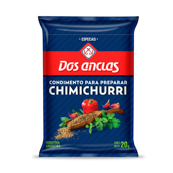 Dos Anclas Condimento Chimichurri Spice Delicious for Meats, Asado & Fish, 20 g / 0.70 oz pouch (pack of 3)