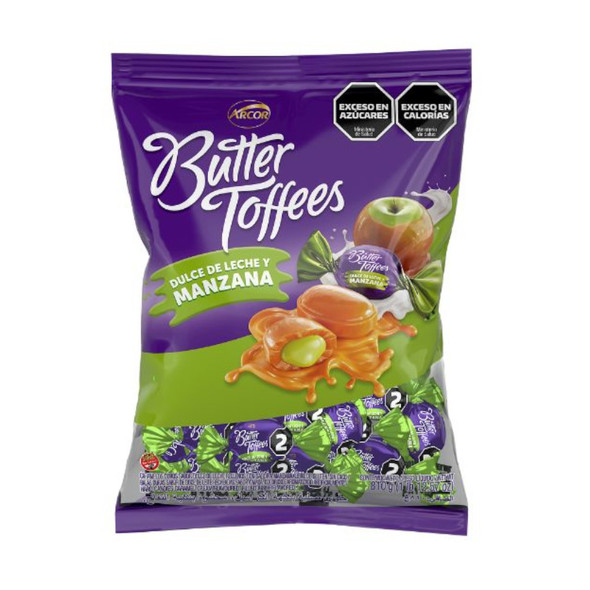Butter Toffees Soft Caramel Candy with Apple Filling - Dulce de Leche Delights Caramelos de Dulce de Leche Rellenos de Manzana, 810g / 28.57 oz