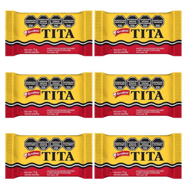 Tita Chocolate Coated Cookie With Lemon Cream Filling, 19 g / 0.67 oz (pack of 6) Tita Chocolate Coated Cookie With Lemon Cream Filling, 19 g / 0.67 oz (pack of 6)