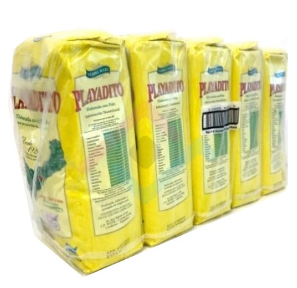 Playadito Yerba Mate Traditional Con Palo from Colonia Liebig Wholesale Bulk Pack - New Packaging, 1 kg / 2.2 lb ea (5 count per pack)