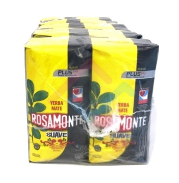 Rosamonte Yerba Mate Suave Mild - Plus Envase Aluminzado Wholesale Bulk Pack, 1 kg / 2.2 lb ea (10 count per pack)