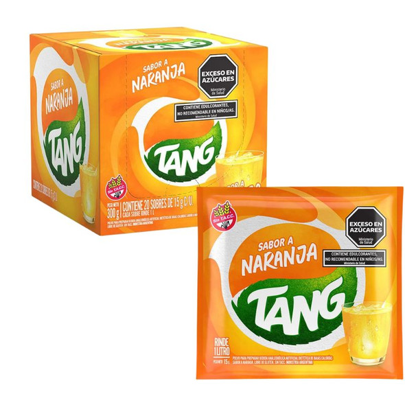Jugo Tang Naranja Powdered Juice Orange Flavor, 15 g /  0.50 oz (box of 20)
