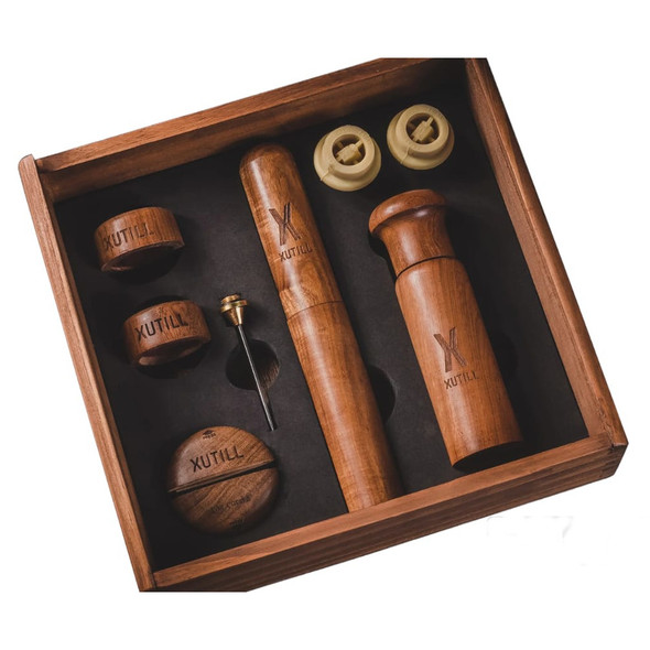 Xutill | Premium Wine Tool Set with Pneumatic Corkscrew, Foil Cutter, 2 Drip Cutters, Wine Preserver, and Wooden Case | Accesorios de Vino