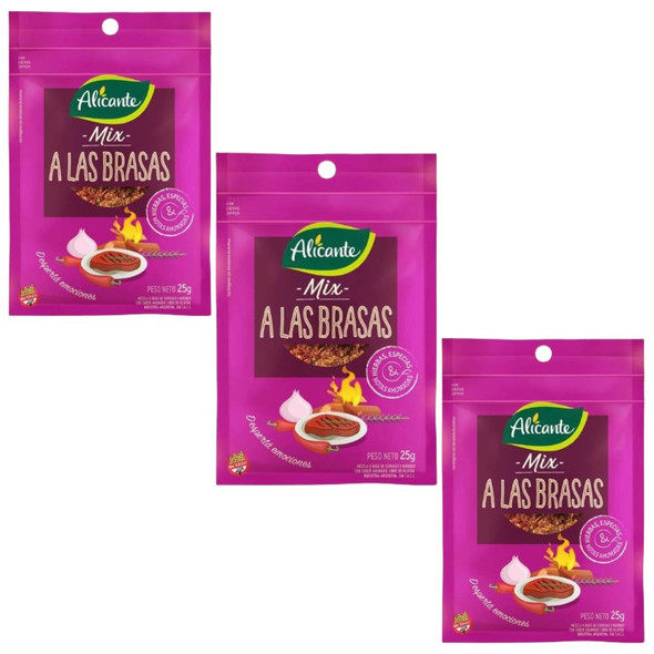 Alicante BBQ Spice Mix 100% Herbs & Spices Mix a las Brasas, 25 g / 0.88 oz (pack of 3)