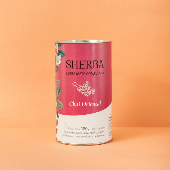 Sherba | Organic Yerba Mate Tea Blend with Cinnamon, Ginger, Pink Pepper, Star Anise, and Cardamom, 220 g / 7.76 oz