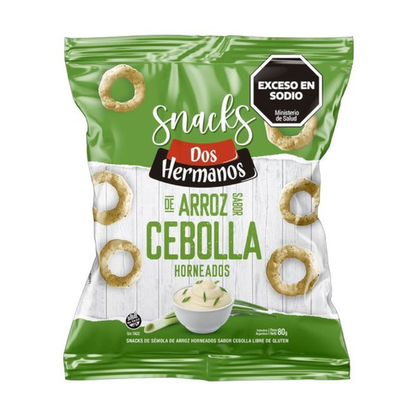 Dos Hermanos Aritos de Arroz Sabor Cebolla Rice Onion Rings, 80 g / 2.82 oz