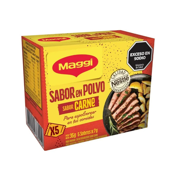 Maggi Beef Flavor Powder Seasoning Sabor en Polvo Sabor Carne, 35 g / 1.23 oz 5 pouches ea (pack of 3)