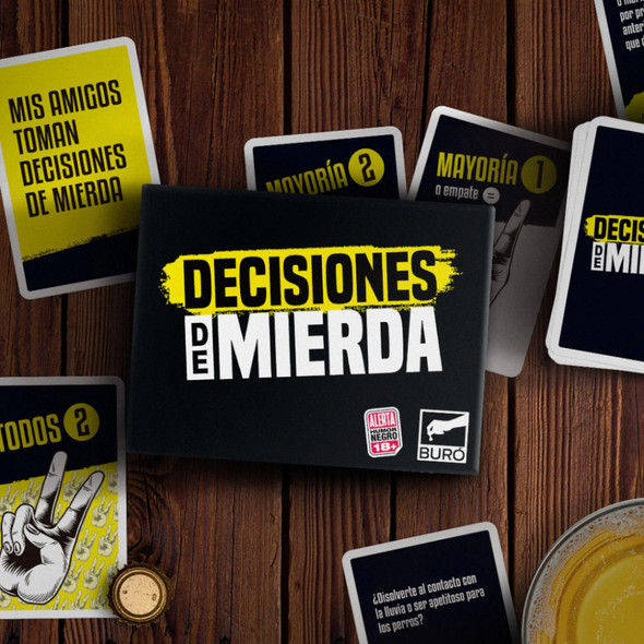 Decisiones de Mierda Card Game by Buró - Decision-Making Card Deck (Spanish)