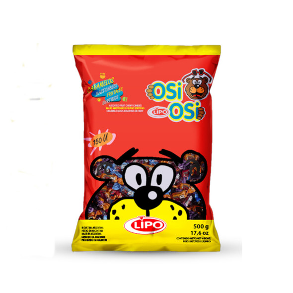Lipo Osi Osi Assorted Fruit Chewy Candies Caramelos Surtidos, 500 g / 17.6 oz