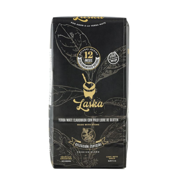 Laska Mates Yerba Mate Special Selection Premium Low Dust Yerba Mate with Natural Aging, 500 g / 1.1 lb