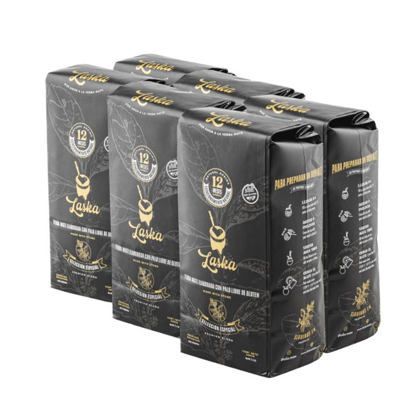 Laska Mates Yerba Mate 6-Piece Special Selection Premium Low Dust Yerba Mate with Natural Aging, 500 g / 1.1 lb ea (pack of 6)