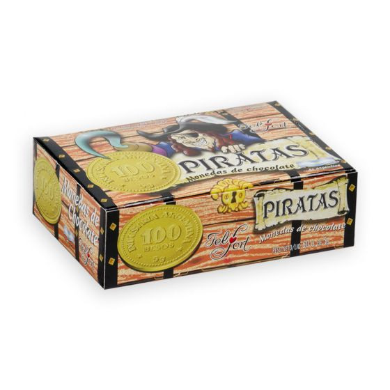 Monedas Pirata Milk Chocolate Coins by Felfort, 5 g / 0.2 oz (box of 60)