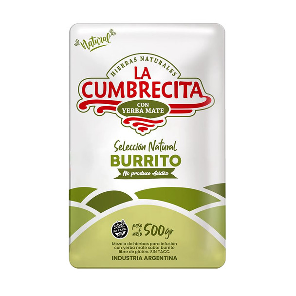 La Cumbrecita Natural Herbs with Yerba Mate Selección Natiral Burrito No Produce Acidéz, 500 g / 17.63 oz