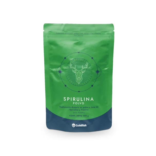 Goldfish Spirulina Powder Dietary Supplement - Spirulina & Thiamine Infused, 100 g / 3.53 oz