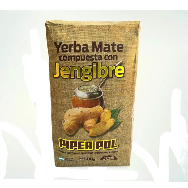 Piper Pol Blended Yerba Mate with Palo and Ginger Infusion Yerba Mate con Jengibre, 500 g / 1.1 lb
