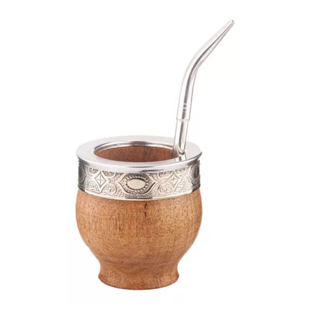 Matesur Imperial Algarrobo Gourd with Pico de Loro Straw Mate Copita con Bombilla