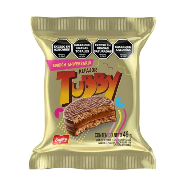 Tubby Anniversary Edition Alfajores: Dulce de Leche Filled, Chocolate Covered, 46 g / 1.62 oz (pack of 6)