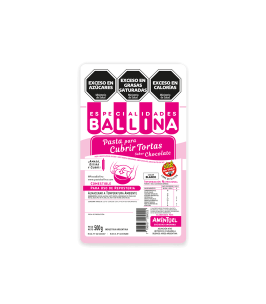 Pasta Ballina Fondant Chocolate-Flavored White Cake Covering Pasta Para Cubrir Tortas, 500 g / 1.1 lb bag