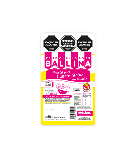 Pasta Ballina Fondant Vanilla-Flavored White Cake Covering Pasta Para Cubrir Tortas, 500 g / 1.1 lb bag