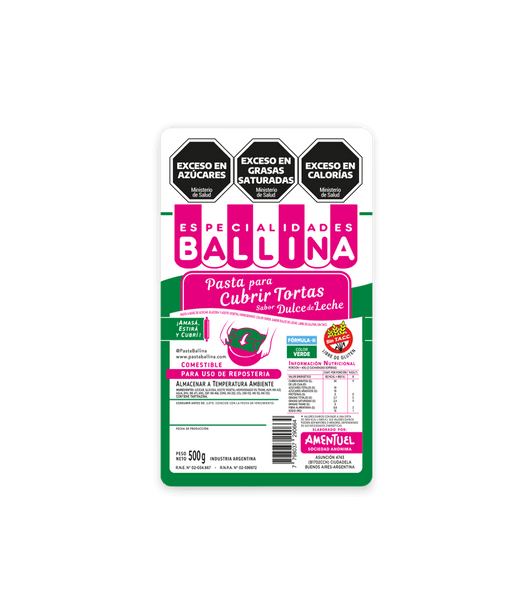 Pasta Ballina Green Fondant Formula H Dulce de Leche-Flavored Cake Covering Pasta Para Cubrir Tortas, 500 g / 1.1 lb bag