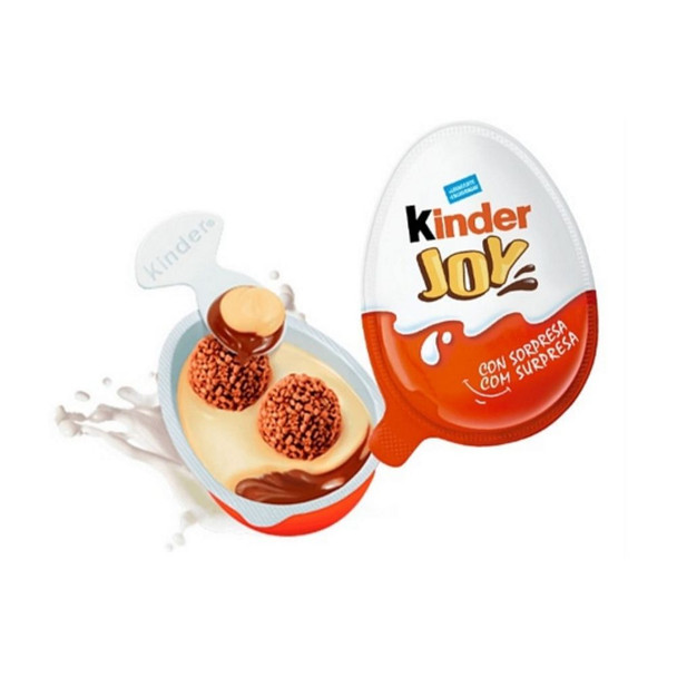 Kinder Joy Con Sopresa 12-Piece Milk Chocolate Candy Eggs Cream & Chocolatey Wafers with Toy Inside Great for Easter Egg Hunts, 20 g / 0.70 oz ea (box of 12)