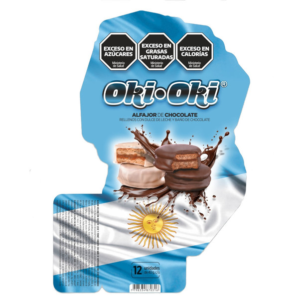 Oki-Oki Córdoba Alfajores: White & Milk Chocolate Covered, Dulce de Leche Filled, Córdoba Gift Box, 40 g / 1.41 oz (box of 12)