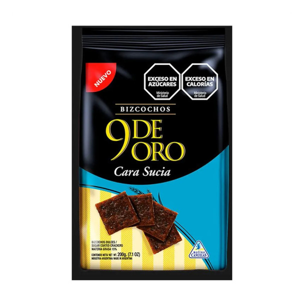 9 de Oro Tortitas Negras Sweet Biscuits - Sugar-Coated Crackers, 200 g / 7.1 oz (pack of 3)