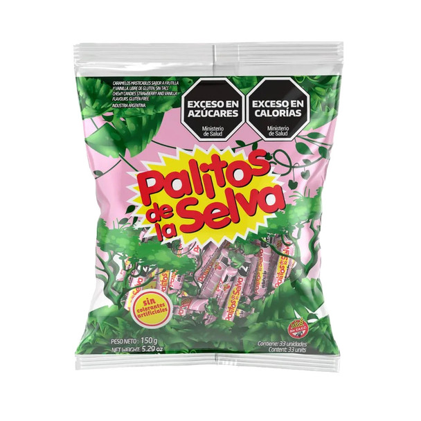 Palitos de la Selva Soft Candies Vanilla & Strawberry, 150 g / 5.29 oz bag