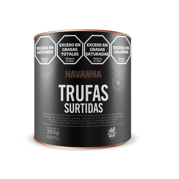 Havanna Assorted Truffles: Dark, Milk & White Chocolate Filled with Dulce de Leche, Peanut & Cocoa Paste, Almond Chips, Gluten-Free, 200 g / 7.05 oz