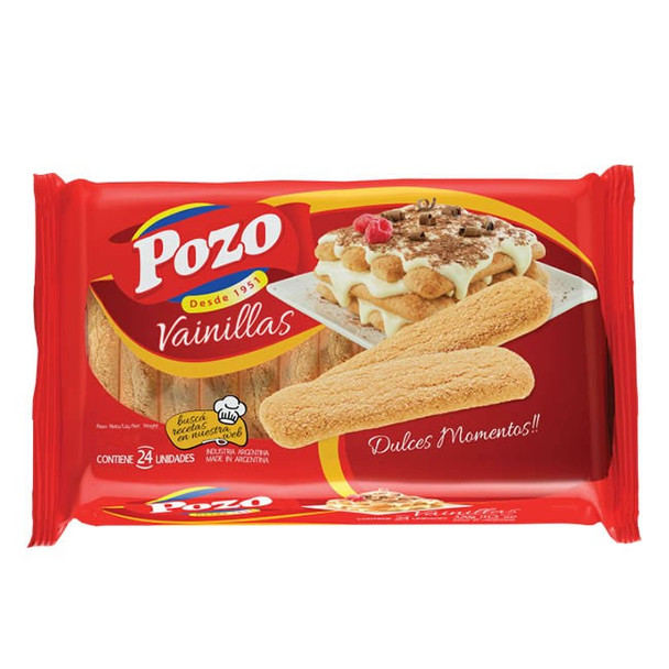 Pozo Vainillas Galletitas Soft Sprinkled Sugar Cookies Vanilla Flavor Classic Argentinian Vintage Cookies, 296 g / 10.44 oz (24 units)