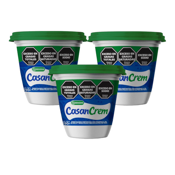 Casancrem Queso Crema Light Untable Gluten Free Cream Cheese Spread, 290 g / 10.22 lb (pack of 3)