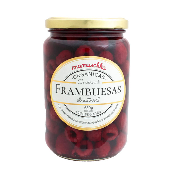 Mamuschka Natural Raspberry Jam Organic Raspberries Gluten-Free Frambuesas Orgánicas, 680 g / 24 oz