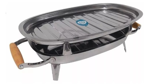Brasero de Mesa Acero Inoxidable Parrilla de Asado Stainless Steel Mini Hot Tray Meat Warmer
