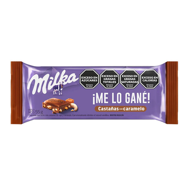 Milka Milk Chocolate with Cashews & Caramel Tableta de Chocolate con Leche Castañas con Caramelo, 55 g / 1.94 oz each (pack of 2)