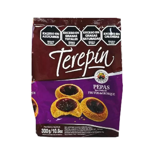 Terepín Pepas Galletitas Dulces with Forest Fruit Jam Filling, 300 g / 10.6 oz