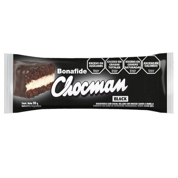 Bonafide Chocman Chocolate Sponge Cake with Vanilla Mousse, 35 g / 1.2 oz (pack of 6)