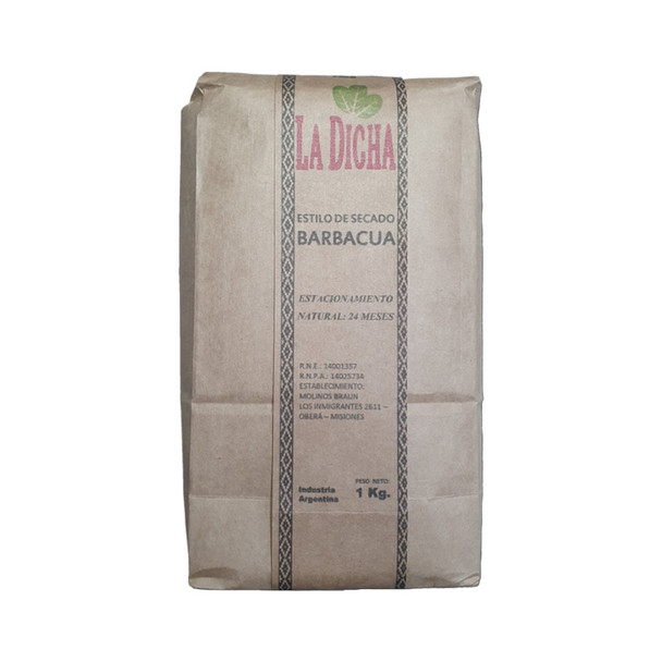 La Dicha Yerba Mate Barbacuá Style Drying, Natural 24-Month Aging, 1 kg / 35.27 oz