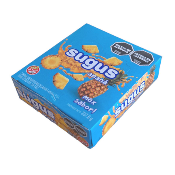 Sugus Pineapple Flavored Chewy Candy - Gluten-Free Caramelos Masticables Max Sabor Ananá Max Sabor!, 237.6 g / 8.4 oz