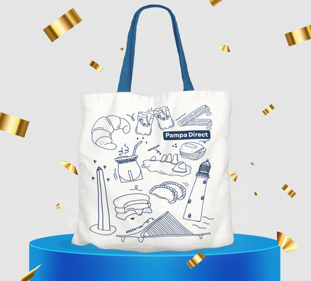 Tote Bag Argentinian & Uruguayan Cultural Icons Shopping Bag for Everyday Use by Pampa Direct