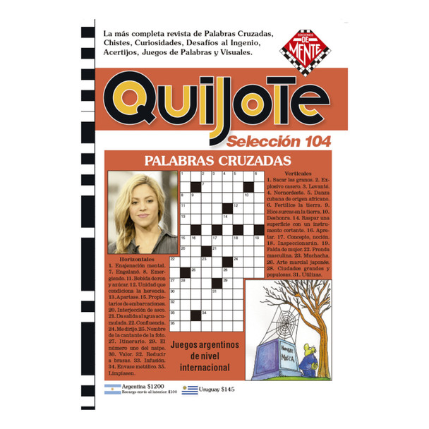 Quijote Palabras Cruzadas Old Selection Pastime Magazine with Letter Soups, Crosswords & More, 50 Pages, Assorted Magazines (Spanish)