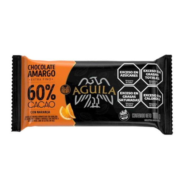 Águila Dark Chocolate 60% Cacao with Orange Extra Fine, 100 g / 3.5 oz