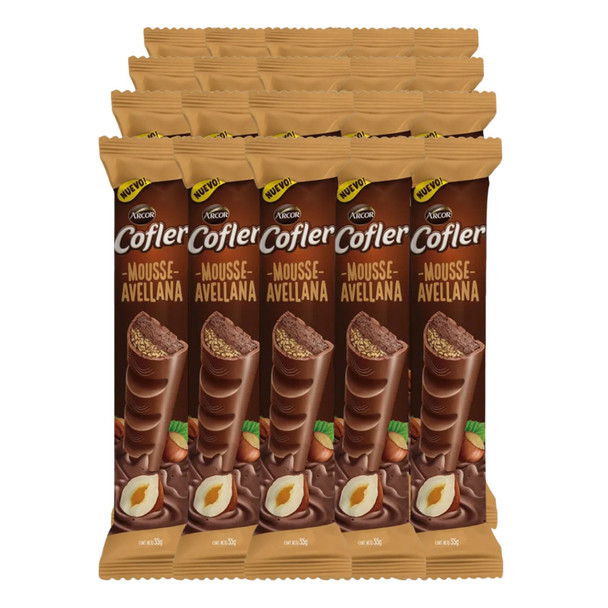 Cofler Hazelnut Chocolate Filled Chocolate con Leche con Relleno Sabor Avellanas & Oblea, 700 g / 24.7 oz (box of 20)