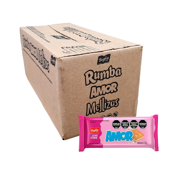 Amor Galletitas Dulces Sandwich Cookies with Almond Flavored Filling Wholesale Bulk Box, 110 g / 3.88 oz ea (box of 36 count)