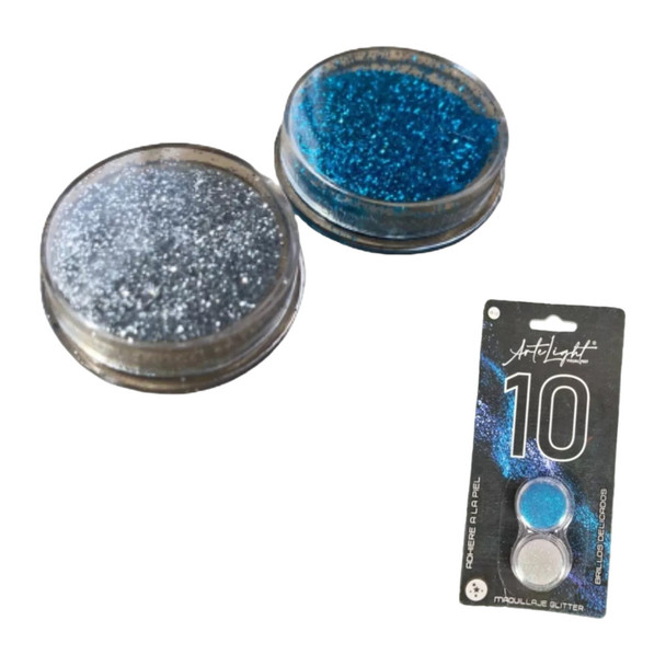 Glitter Cream Makeup, Argentina Body & Face Shimmer, Blue & White Party Makeup (2 Count)