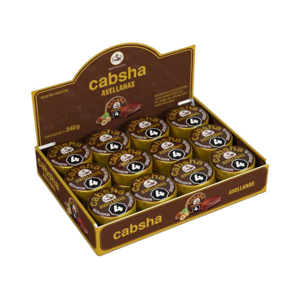 Cabsha Hazelnut Milk Chocolate Bites, Hazelnut Filled Bocaditos Rellenos de Avellanas, 240 g / 8.46 oz (box of 24)