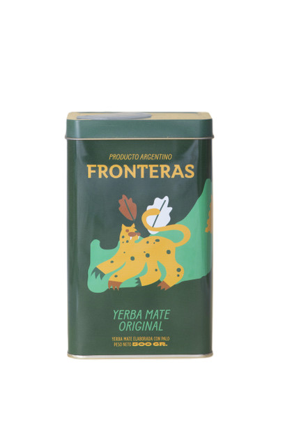 Fronteras Yerba Mate Original Can with Traditional Yerba Mate Flavor with Stems, 500 g / 1.1 lb