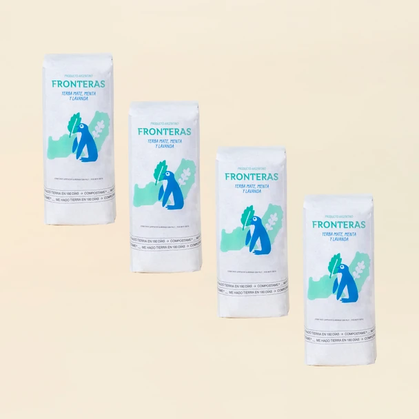 Fronteras Mint & Lavender 4-Piece Combo Yerba Mate Menta y Lavanda, 500 g / 1.1 lb ea (pack of 4)