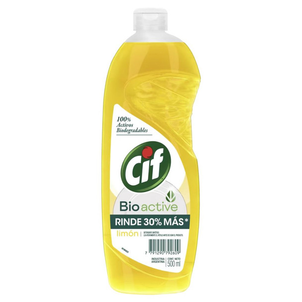 Cif Bioactive Lemon Detergent Detergente Limón, 500 g / 17.63 oz